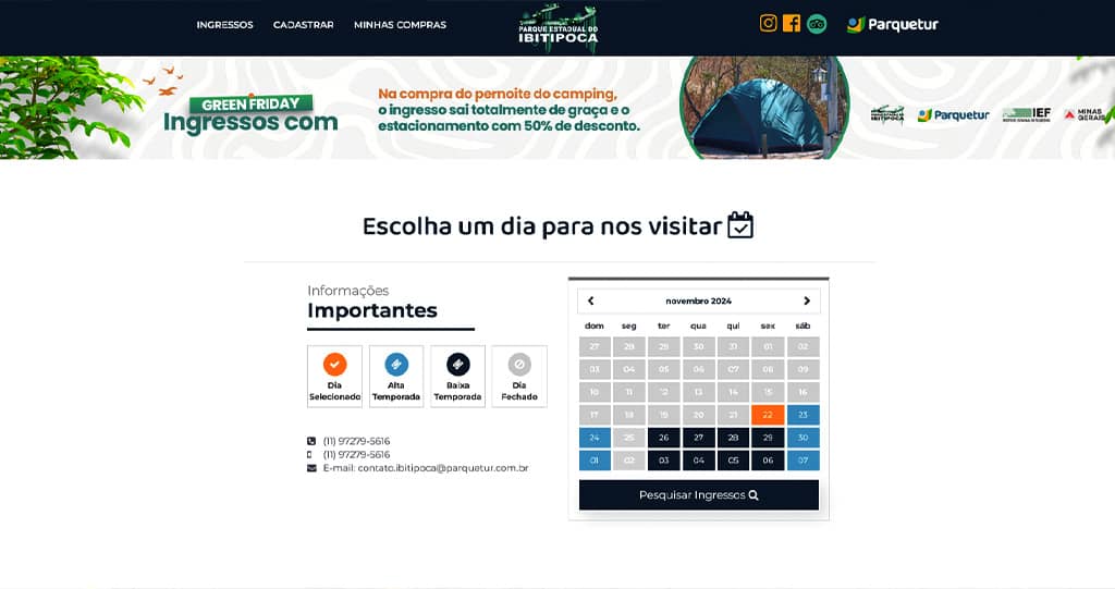 Site do Parque do Ibitipoca
