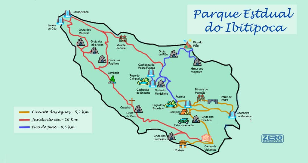 Mapa do Parque Estadual do Ibitipoca