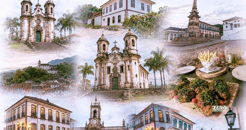 Ouro Preto MG com igrejas, casarões históricos e paisagens da cidade